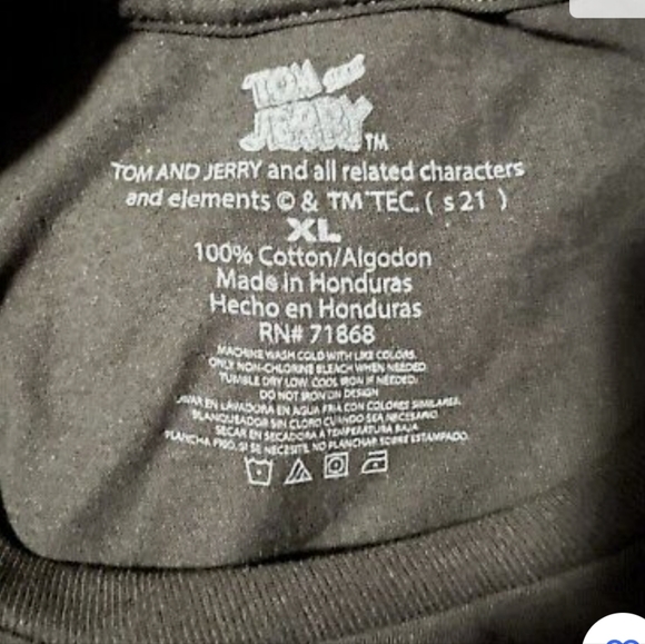 Vintage Tom and Jerry Front/Back Graphic T- Shirt Black - Picture 5 of 8